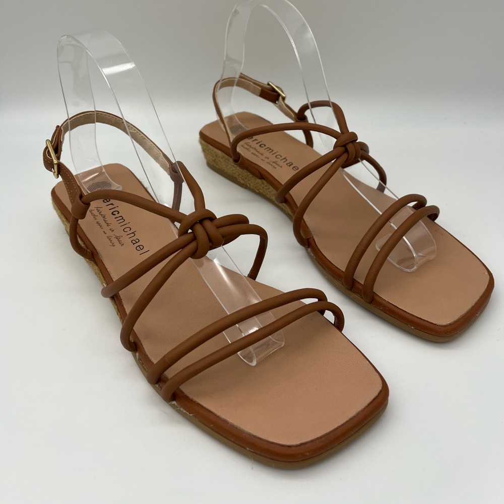 Eric Michael Strappy Leather Elizabeth Espadrille Sandals EU 39 Size 8.5 / 9 US - Picture 5 of 9